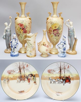 Lot 162 - Royal Worcester Blush Ivory, including: a pair...