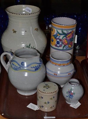 Lot 163 - Carter Stabler Adams Poole pottery, including vases, jug and a jar and cover