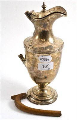 Lot 169 - Victorian silver claret jug, London 1896 (handled detached but present)