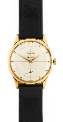Lot 2154 - Omega: A 9 Carat Gold Wristwatch, signed Omega,...