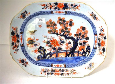Lot 168 - A Chinese Imari Porcelain Meat Platter, circa 1730, of octangular form painted with peony and...