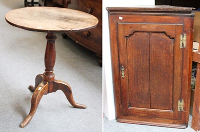 Lot 1167 - An 19th Century Provincial Oak Tripod Table,...