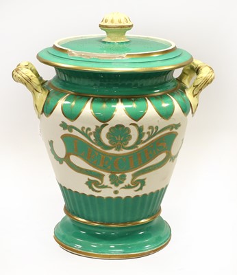 Lot 86 - A Samuel Alcock & Co., Cobridge, Staffordshire Earthenware Pharmacy Leech Jar And Cover