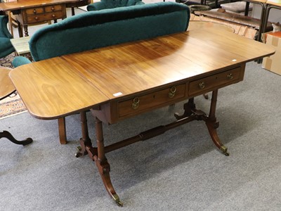 Lot 1099 - A Reproduction Mahogany Sofa Table, 152cm open...