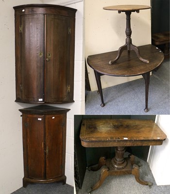 Lot 1136 - A Georgian Oak Tripod Table, together with a...