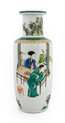 Lot 125 - A Chinese Porcelain Rouleau Vase, in Kangxi...