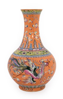 Lot 110 - A Chinese Porcelain Bottle Vase, bears...