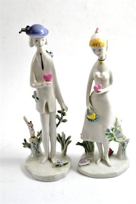 Lot 181 - Pair of Rosenthal porcelain figures, numbered 7010