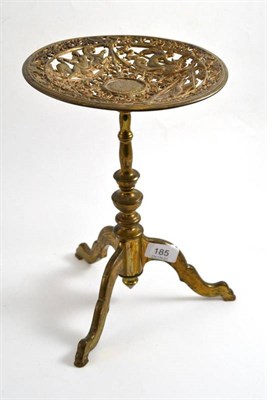 Lot 185 - Cast brass miniature tripod table in the manner of Coalbrookdale