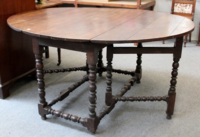 Lot 1174 - An 18th Century Oak Gateleg Table, 110cm by...