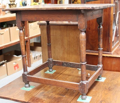 Lot 1168 - An 18th Century Joined Oak Table, 76cm by 57cm...