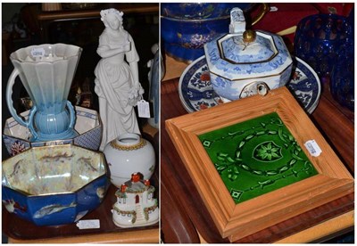Lot 188 - Spode teapot, Wedgwood bowl, Parian figure and decorative ceramics