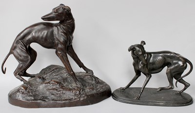 Lot 262 - A Patinated Bronze Sculpture of a Greyhound...