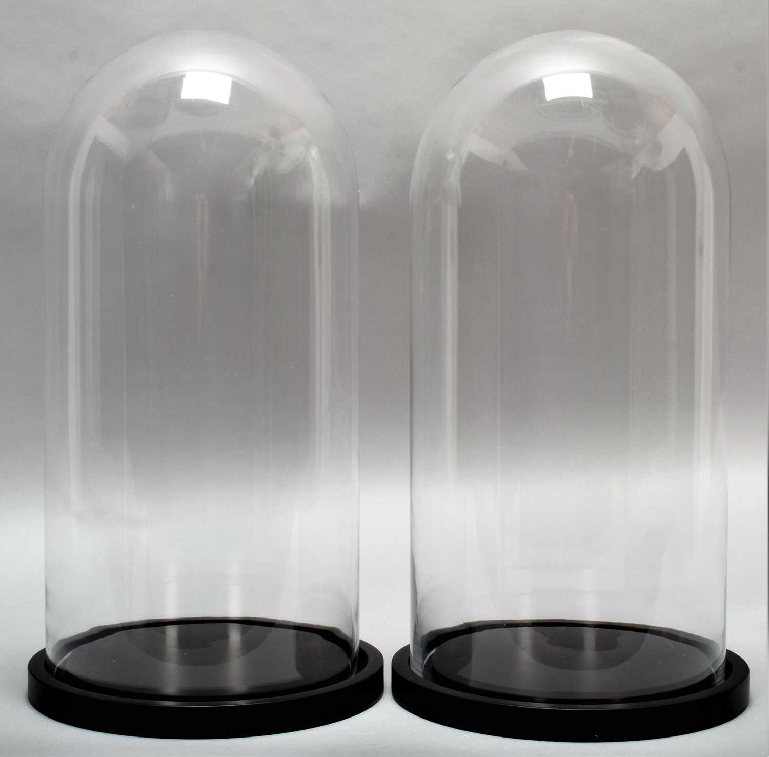 Lot 118 - Glass Domes: A Pair of Circular Glass Domes,...