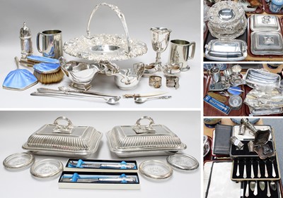 Lot 242 - A Large Collection of Silver Plated Items,...