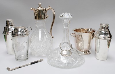 Lot 240 - Two Silver Plated Cocktail Shakers; together...