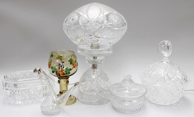 Lot 241 - Assorted Cut Glass, including: a mushroom form...