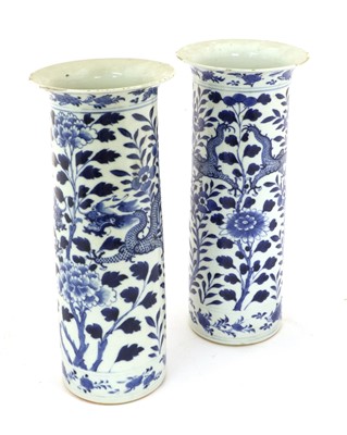 Lot 142 - A Pair of Chinese Porcelain Sleeve Vases,...