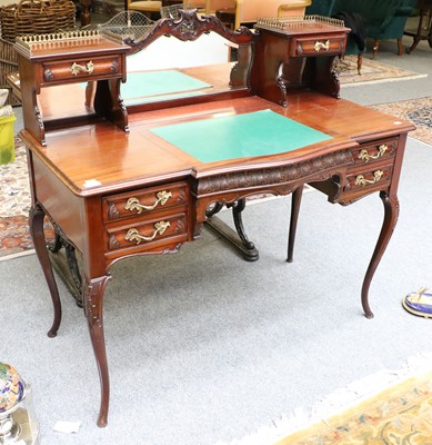 Lot 1127 - A Reproduction Mirrored Mahogany Writing Table,...