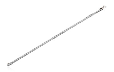 Lot 2227 - A Diamond Line Bracelet the forty-eight round...