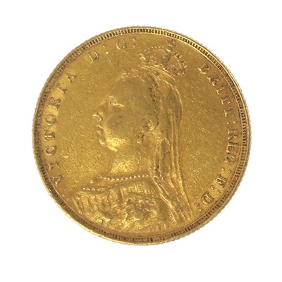 Lot 183 - Victoria, Sovereign 1892, obv. 'Jubilee' head...