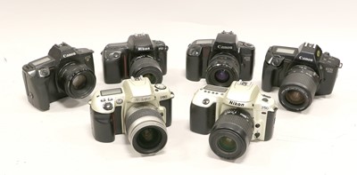 Lot 172 - Various Canon And Nikon Cameras