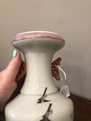 Lot 158 - A Chinese Porcelain Twin-Handled Vase,...