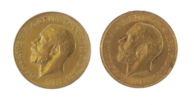 Lot 213 - 2x George V, Sovereigns 1912 and 1913, obv....