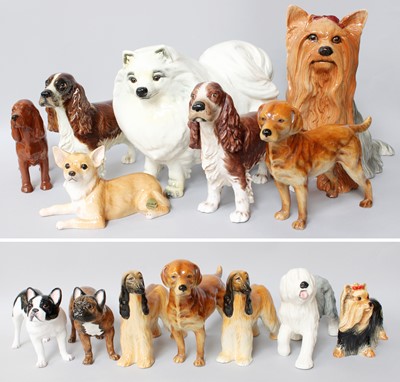 Lot 136 - Beswick, Modern John Bewick and Goebel Dogs,...