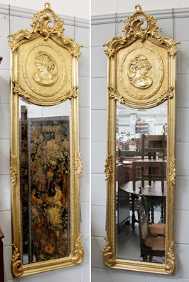 Lot 1163 - A Pair of Neo Rococo Style Gilt Framed Mirrors,...