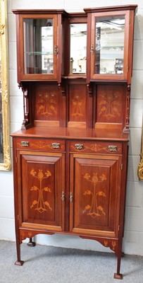 Lot 1165 - An Art Nouveau Inlaid Mahogany Cabinet, with...