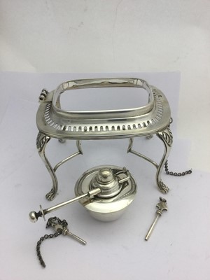 Lot 2094 - A George V Silver Kettle, Stand and Lamp
