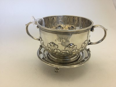 Lot 2095 - A George V Silver Porringer and Cover