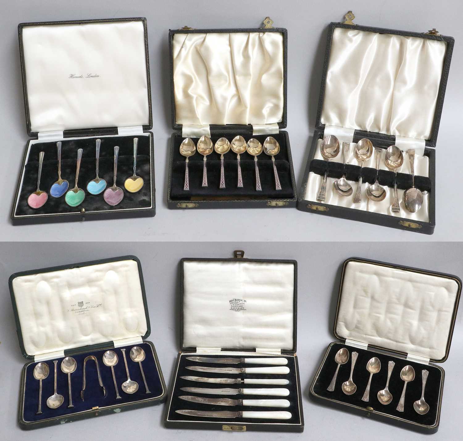 Lot 35 - A Collection of Assorted Cased Silver Spoons,...
