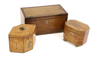 Lot 192 - A George III Satinwood, Penwork and Marquetry...