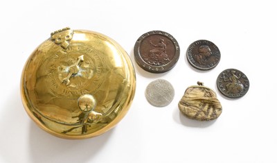 Lot 112 - A Dutch Brass Box, 18th century, with...