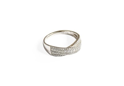 Lot 293 - A 9 Carat White Gold Diamond Crossover Ring,...