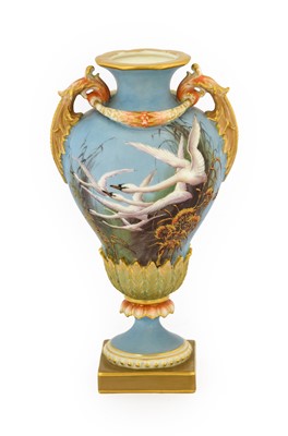 Lot 80 - A Royal Worcester Porcelain Vase, by Charles...