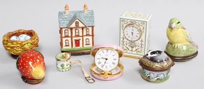 Lot 231 - Halcyon Days Enamels, four novelty snuff boxes...