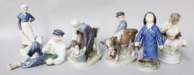 Lot 268 - Royal Copenhagen: Figures of Farmers and...