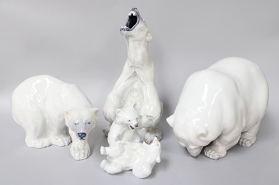 Lot 266 - Royal Copenhagen: Polar Bear Models, including...