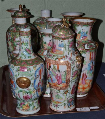Lot 213 - Quantity of Chinese famille rose vases (a.f.)