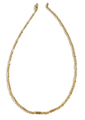 Lot 336 - A 9 Carat Gold Fancy Link Necklace, length 42cm