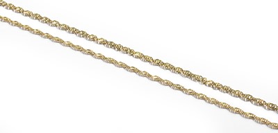 Lot 321 - Two 9 Carat Gold Necklaces, lengths 75.5cm and...