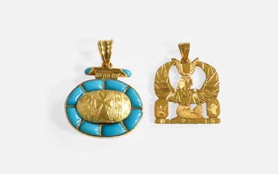 Lot 310 - Two Pendants, both indistinctly stamped,...