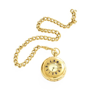 Lot 450 - A Lady's 18 Carat Gold Half Hunter Fob Watch,...