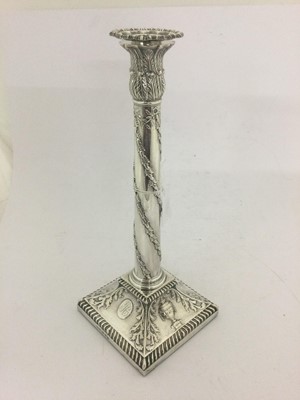 Lot 2015 - A Pair of George III Silver Candlesticks