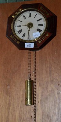 Lot 221 - Postman's clock, inlaid in brass