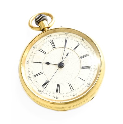 Lot 427 - An 18 Carat Gold Open Faced Chronograph Pocket...