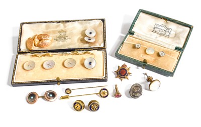 Lot 373 - A Quantity of Buttons, Cufflinks and Dress...